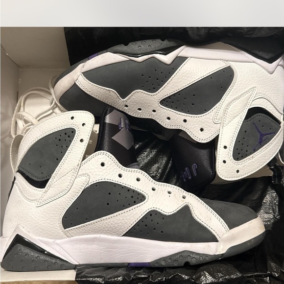 Jordan Other - Jordan Retro Sneakers in White and Gray with Purple Highlights